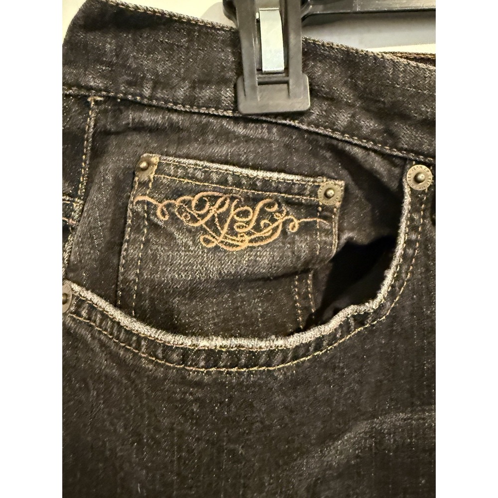 Lauren Jeans Co., Ralph Lauren Y2K Vintage Size 16 Black With Decorative Patches - Picture 5 of 16